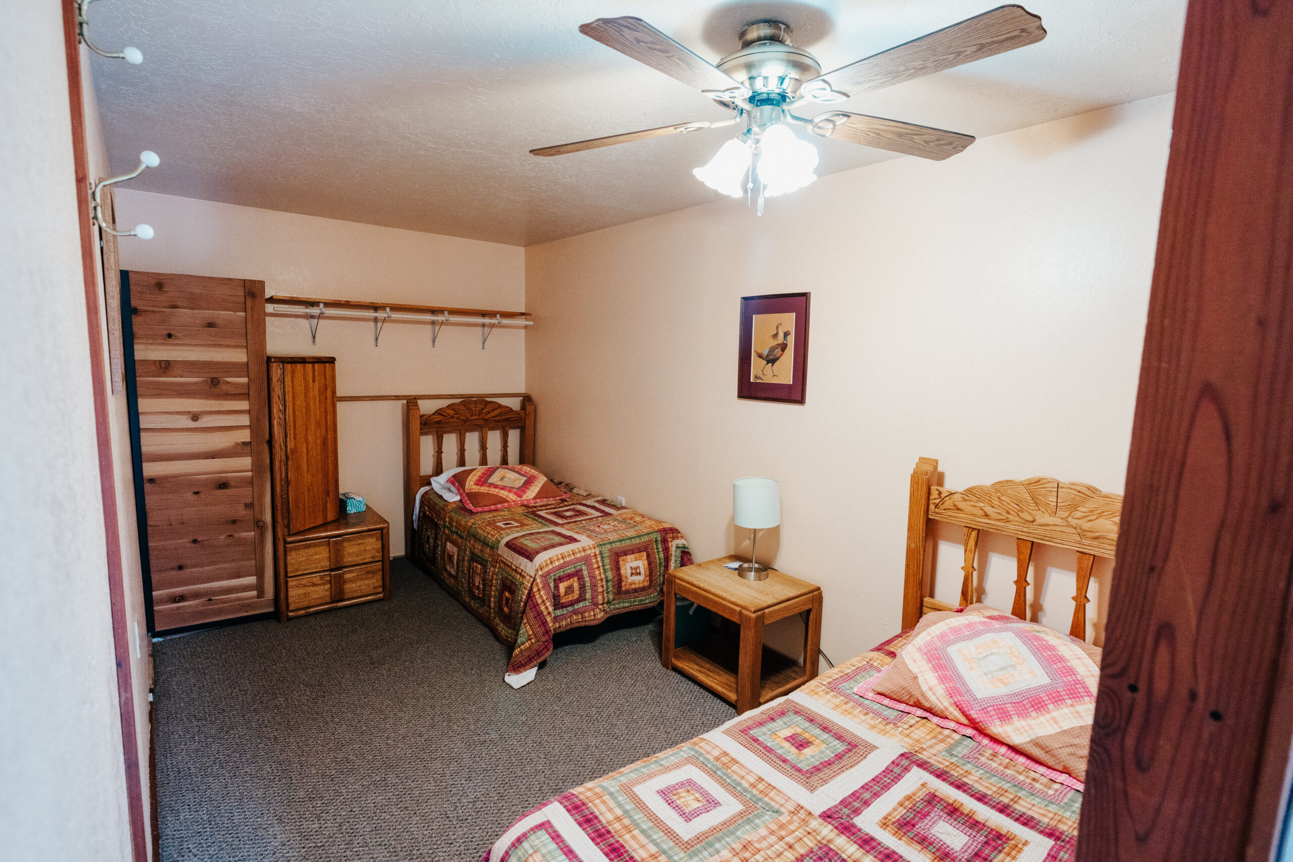 Comfortable twin bedroom fly fishing lodge, San Juan River, NM.